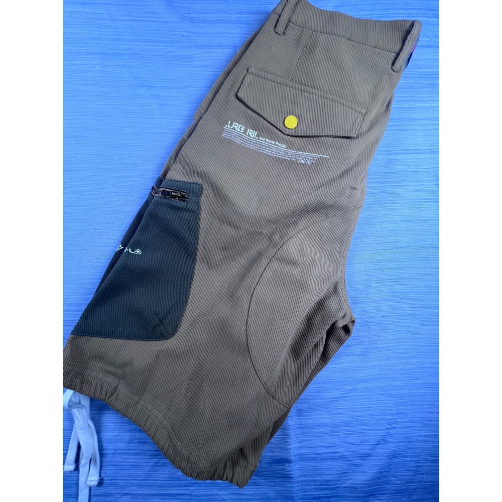 Round Two LRG x RII Corduroy Cargo Shorts Khaki Olive Mens 35 Utility Streetwear